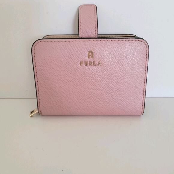 FURLA CAMELIA S COMPACT WALLET Bifold Light Pink ALBA+BALLERINA Medium Leather - Picture 1 of 9